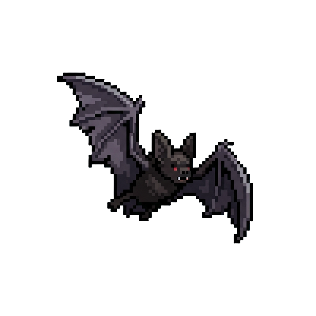 A Shadowy Giant Bat Fluttering Wildly