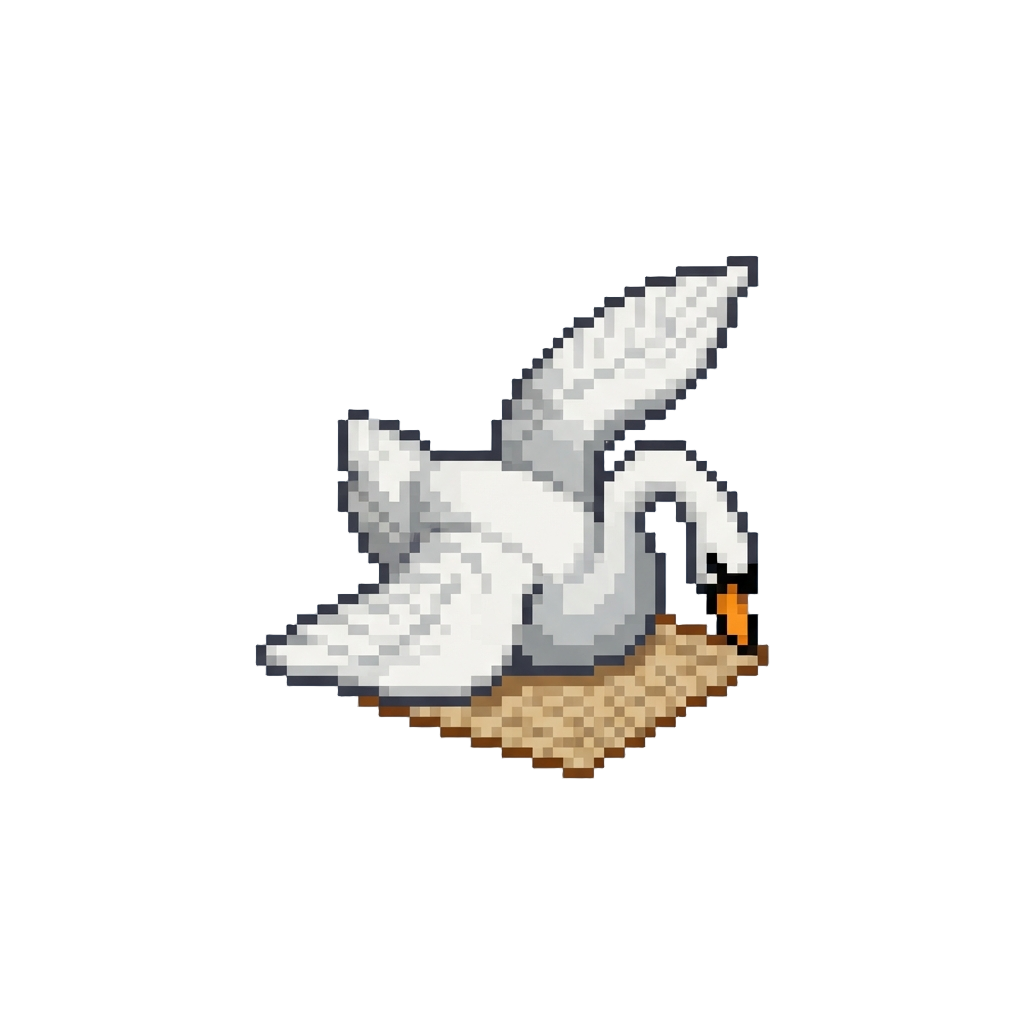 A Flying Swan Tipping Over Onto the Mat