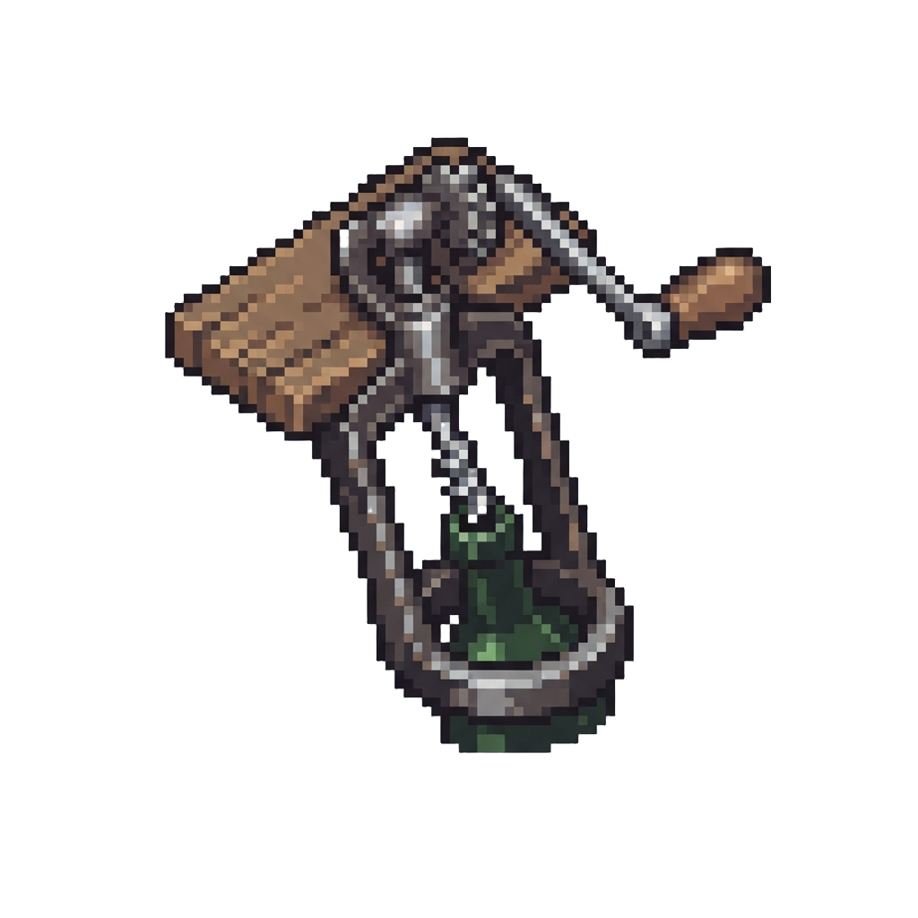 A Strained Table Top Corkscrew Hold