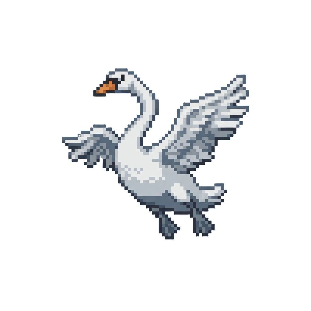 A Wobbly Flying Swan Struggling to Stay Up