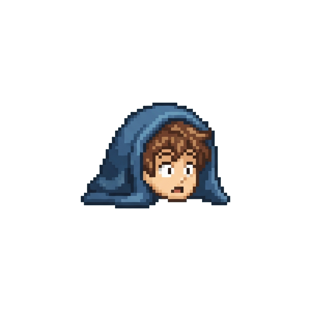 A Quick Check Under the Blanket with a Bewildered Expression
