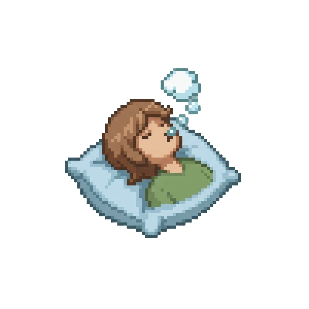 A Relieved Sigh Before Flopping Back Onto a Soft Pillow