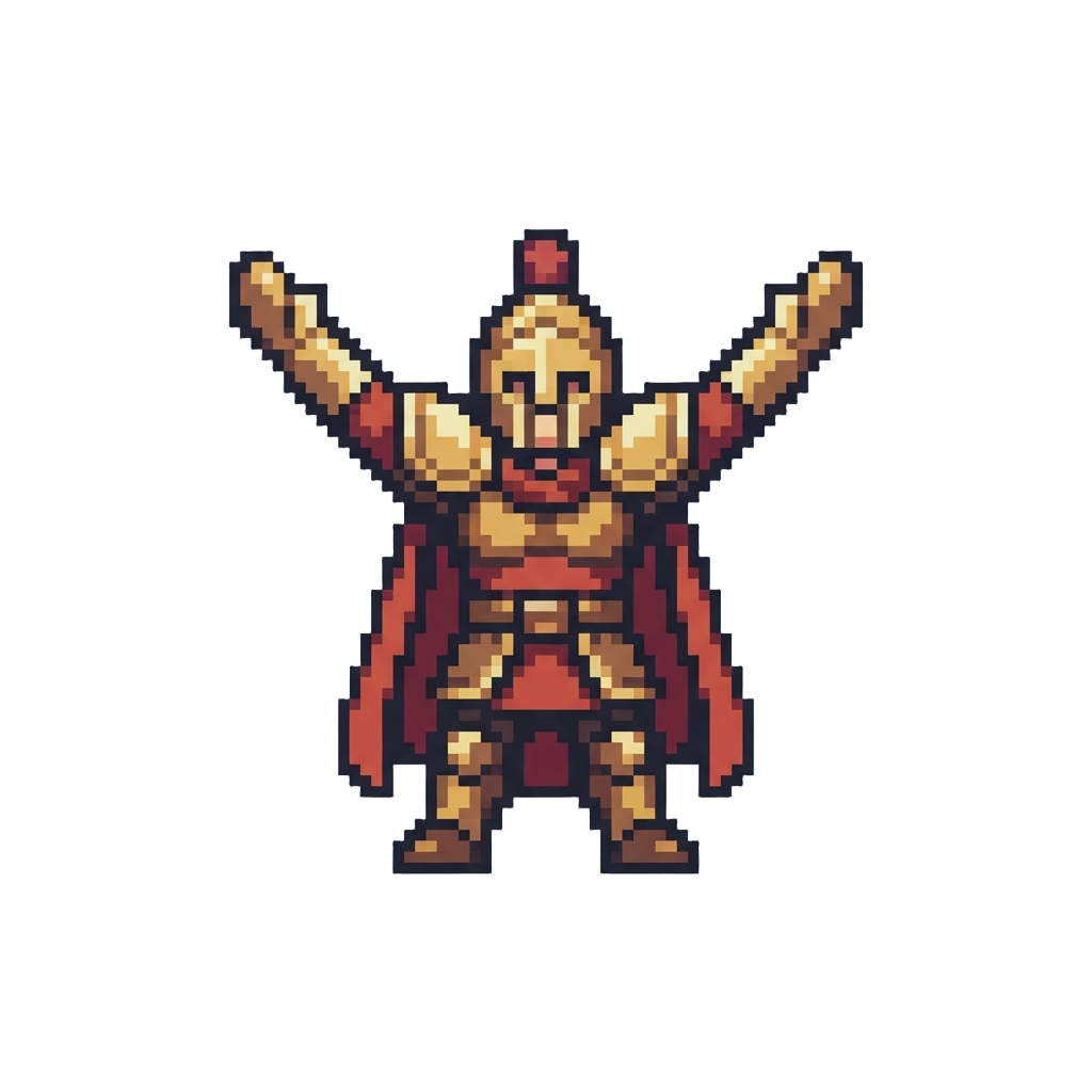 A Classic Arms-spread Champion Salute