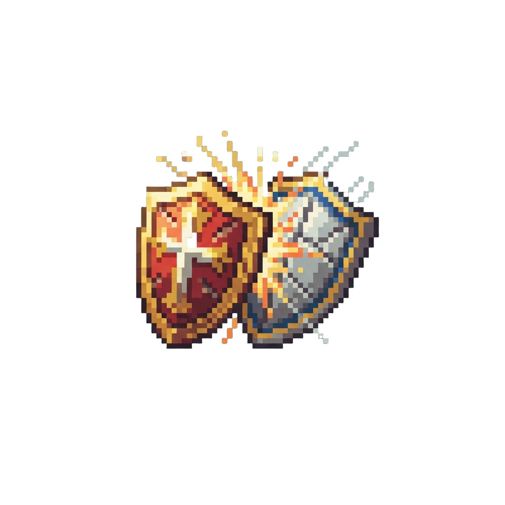 An Energetic Shield-clash Triumph Pose