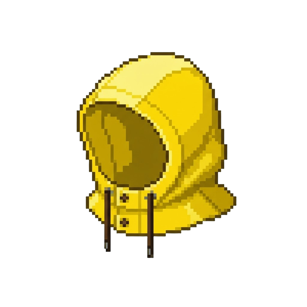 A Bright Yellow Raincoat Hood