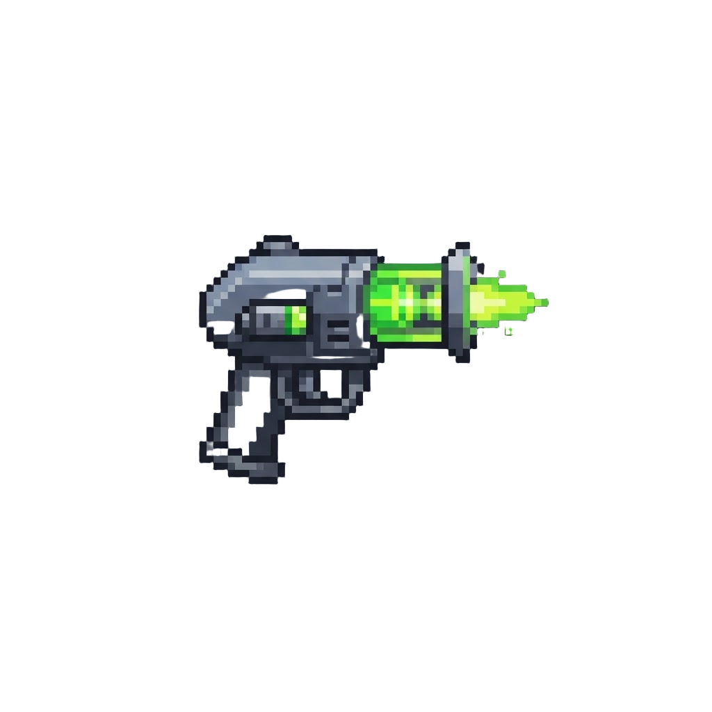 A Glowing Green Laser Blaster