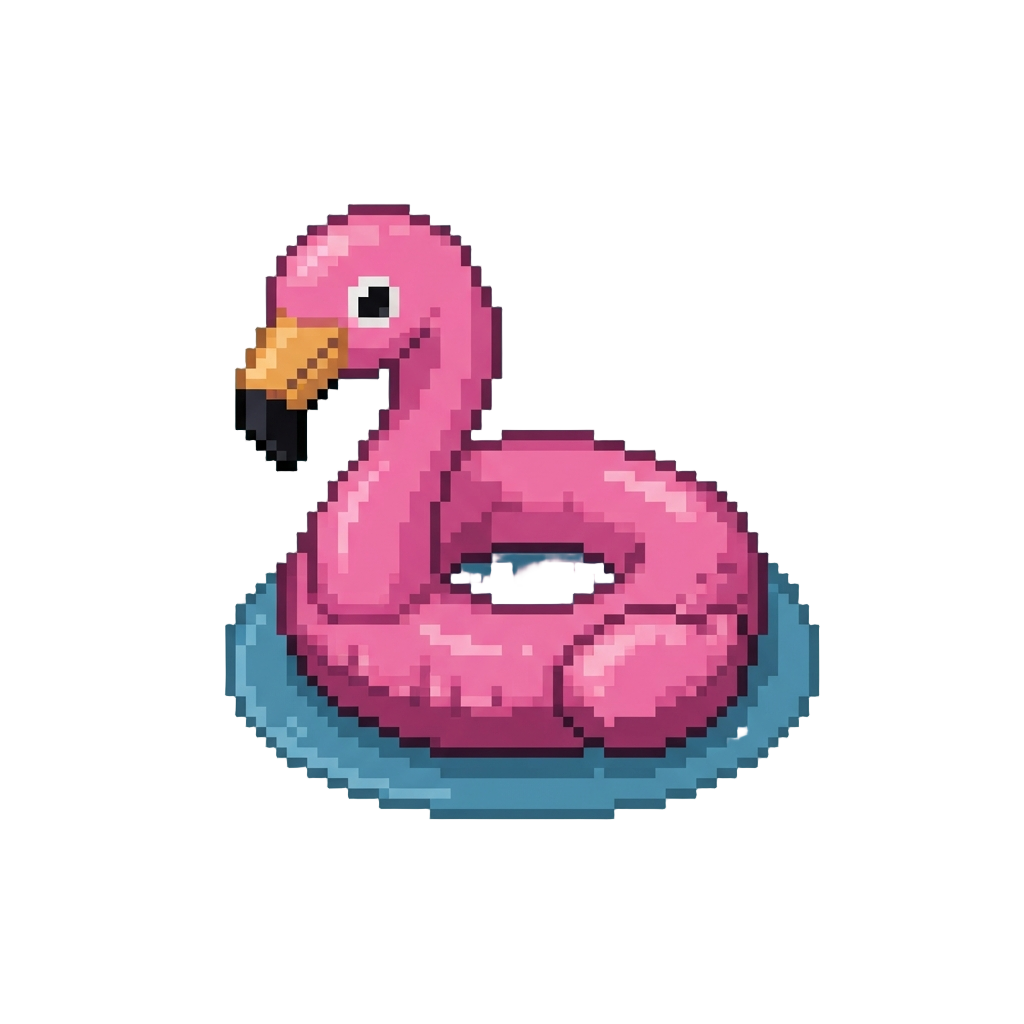 A Floating Pink Flamingo Floatie