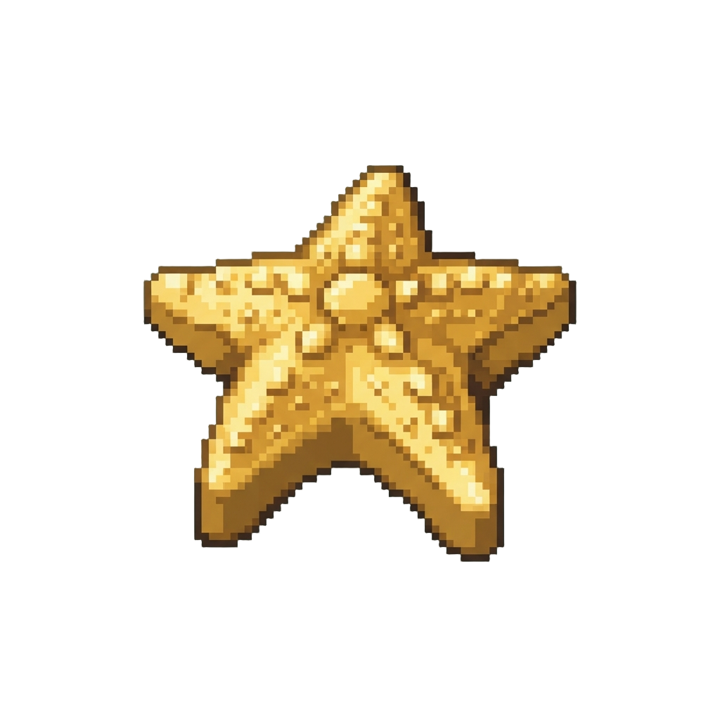 A Sparkling Golden Sea Star Statuette