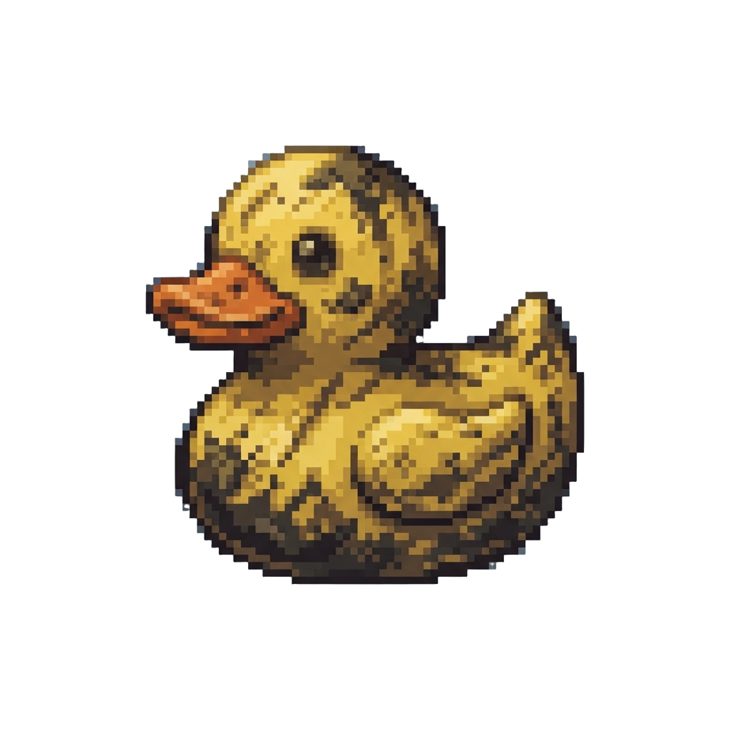 A Muddy Rubber Ducky with No Squeak