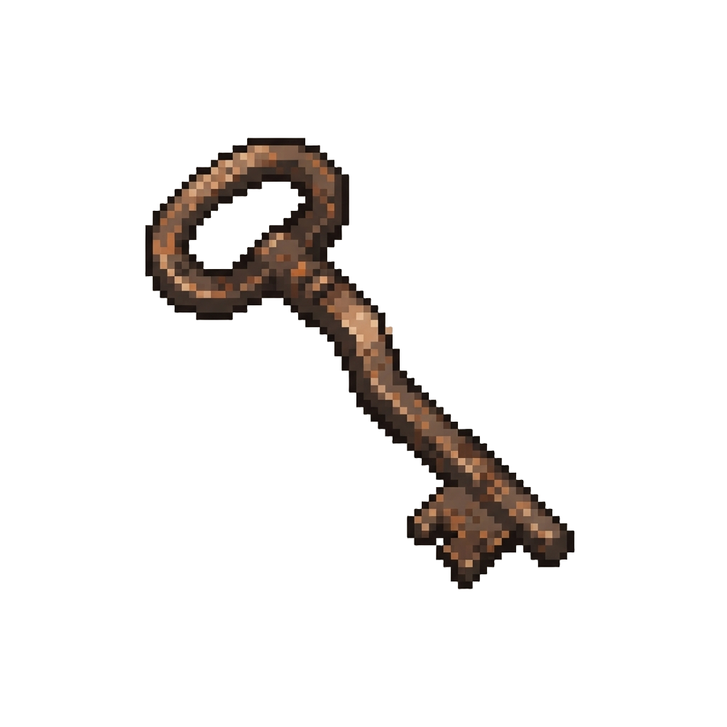 A Bent Rusty Iron Key