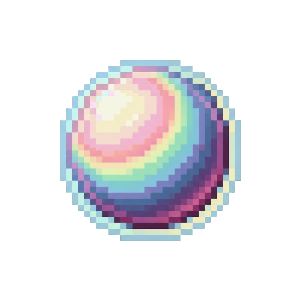 A Glowing Rainbow-iridescent Pearl