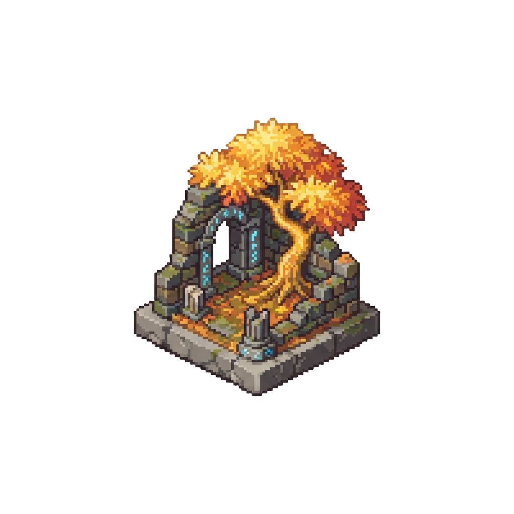 An Enchanted Autumn Ruin Diorama