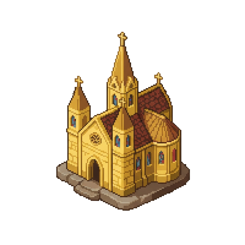 A Golden Sunlit Cathedral Diorama