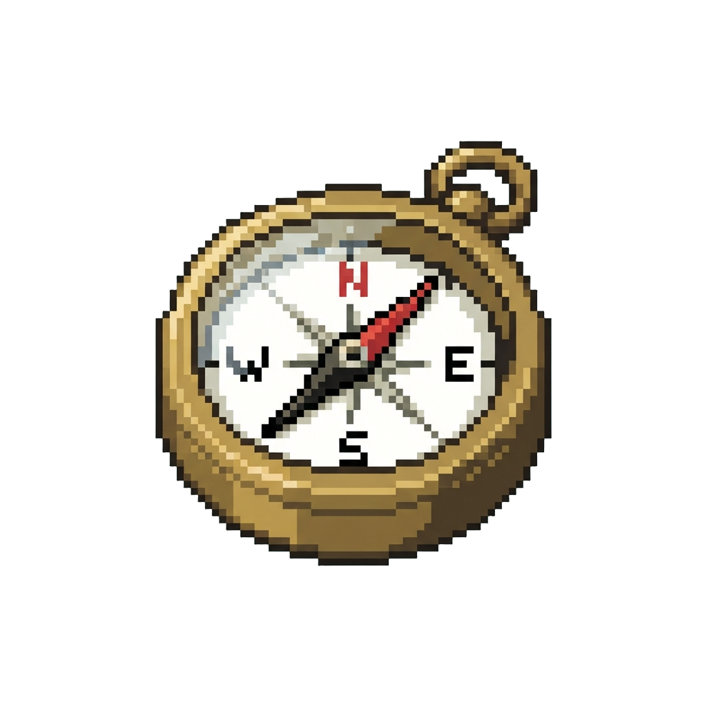 A Flat Vintage Compass Diagram