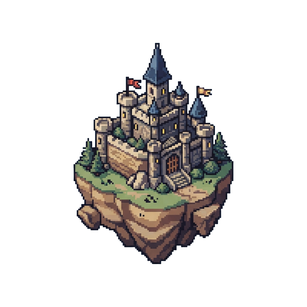 A Floating Sky Island Castle Diorama