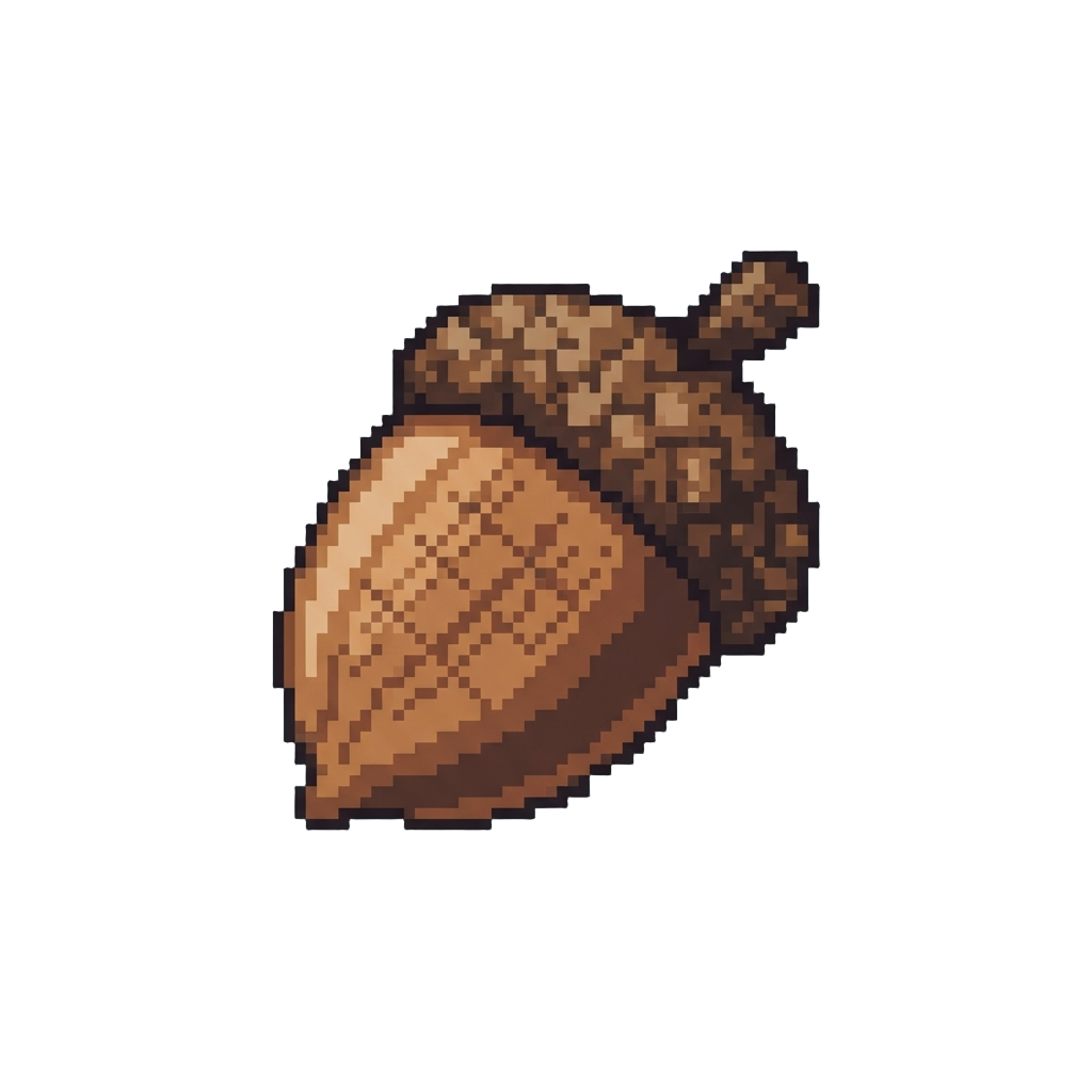 A Tiny Carved Wooden Acorn