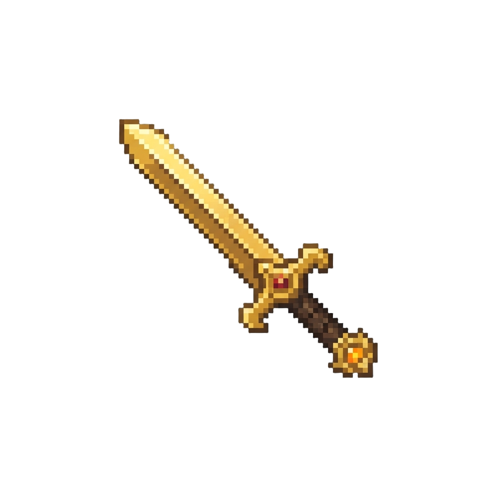 A Radiant Golden Fantasy Sword