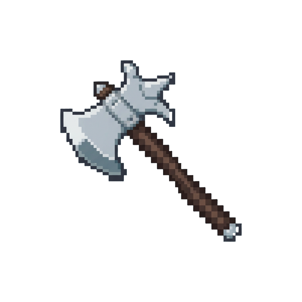 A Sleek Silver Battle Axe