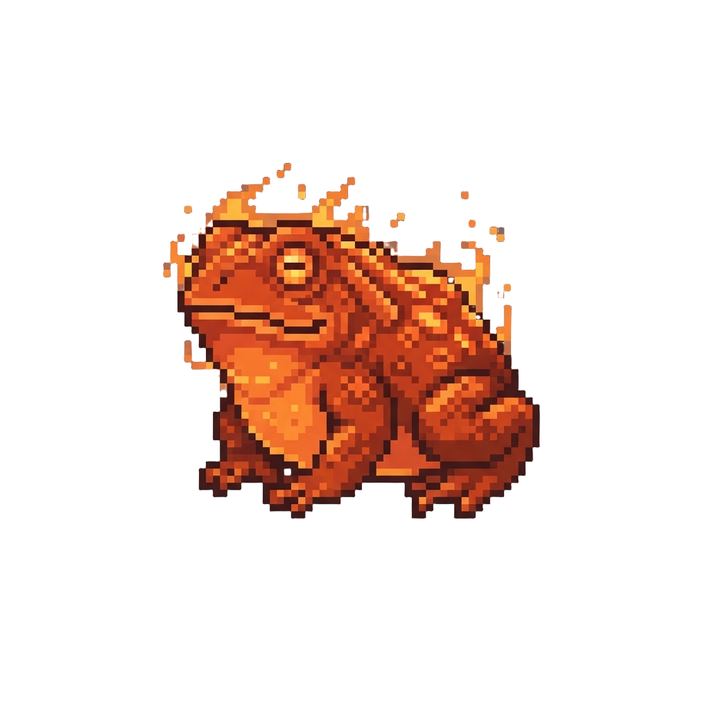 A Glowing Magical Fire Toad