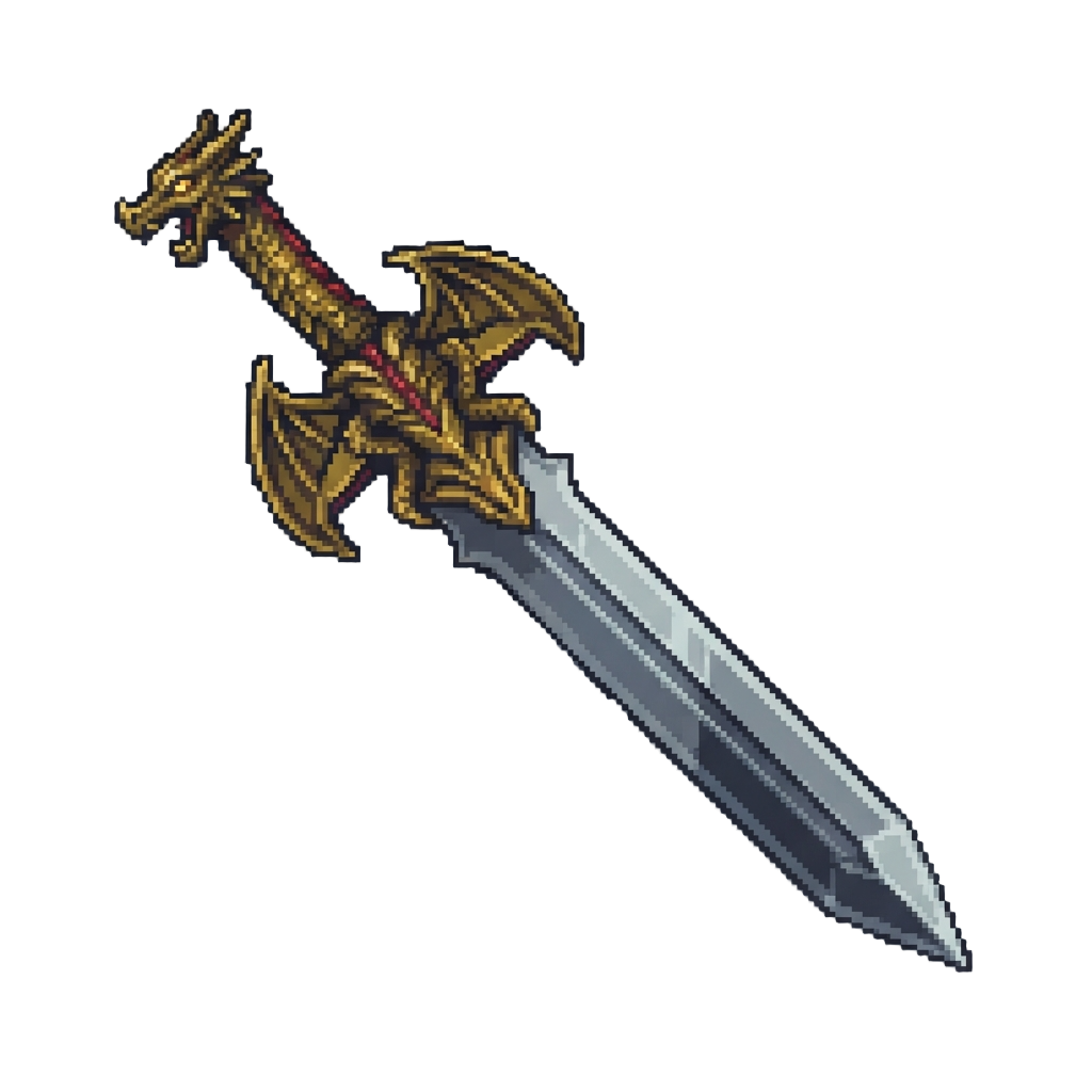 An Ornate Dragon-carved Broadsword
