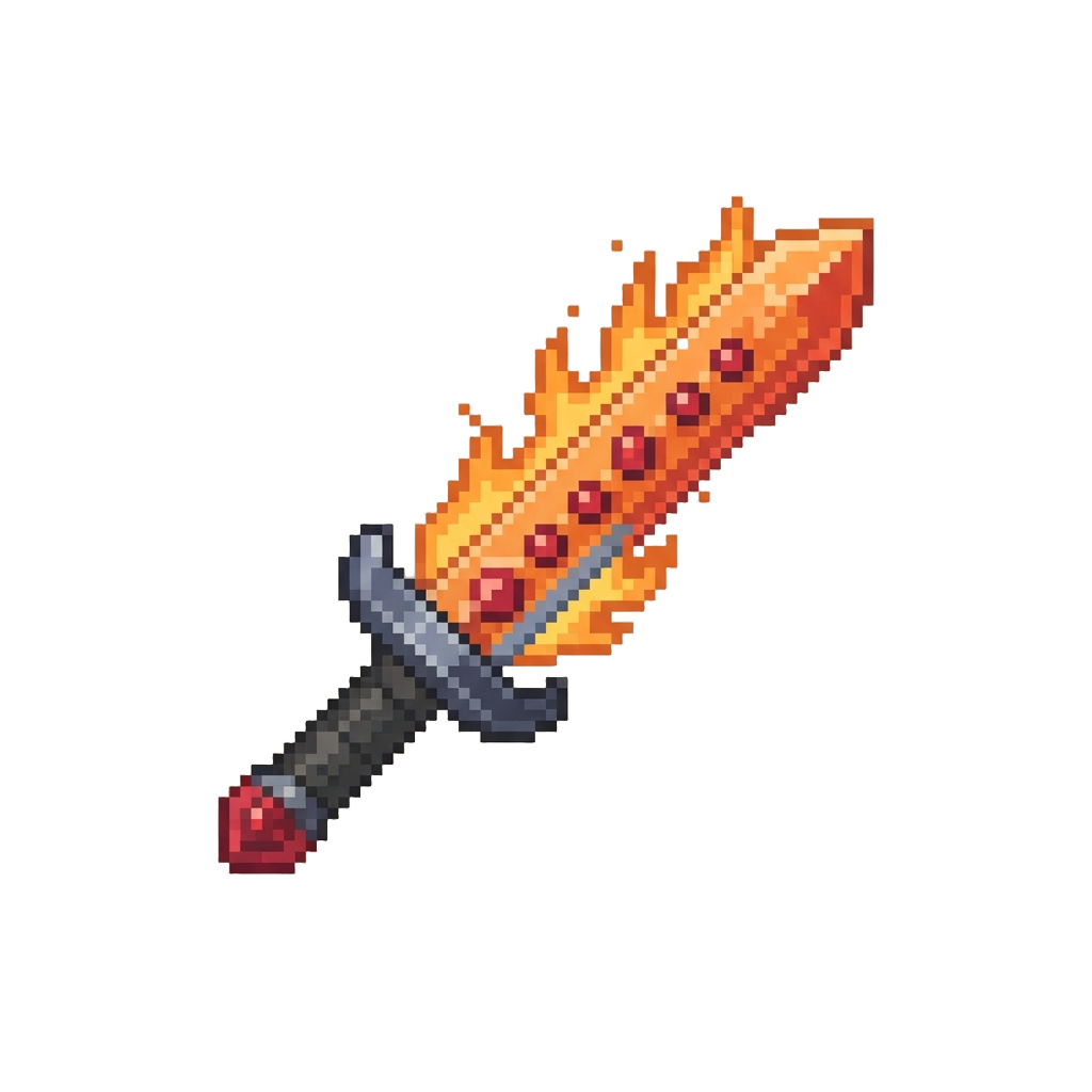 A Flaming Ruby-encrusted Blade
