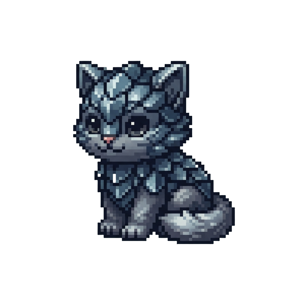 A Cute Fluffy Metal-scaled Kitten
