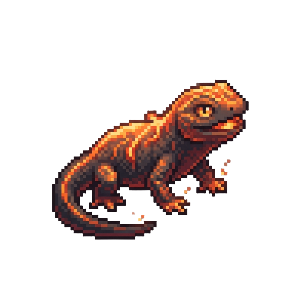 A Tiny Glowing Forge Salamander