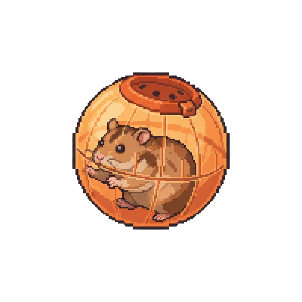 A Wild Runaway Hamster in a Rolling Battle Ball