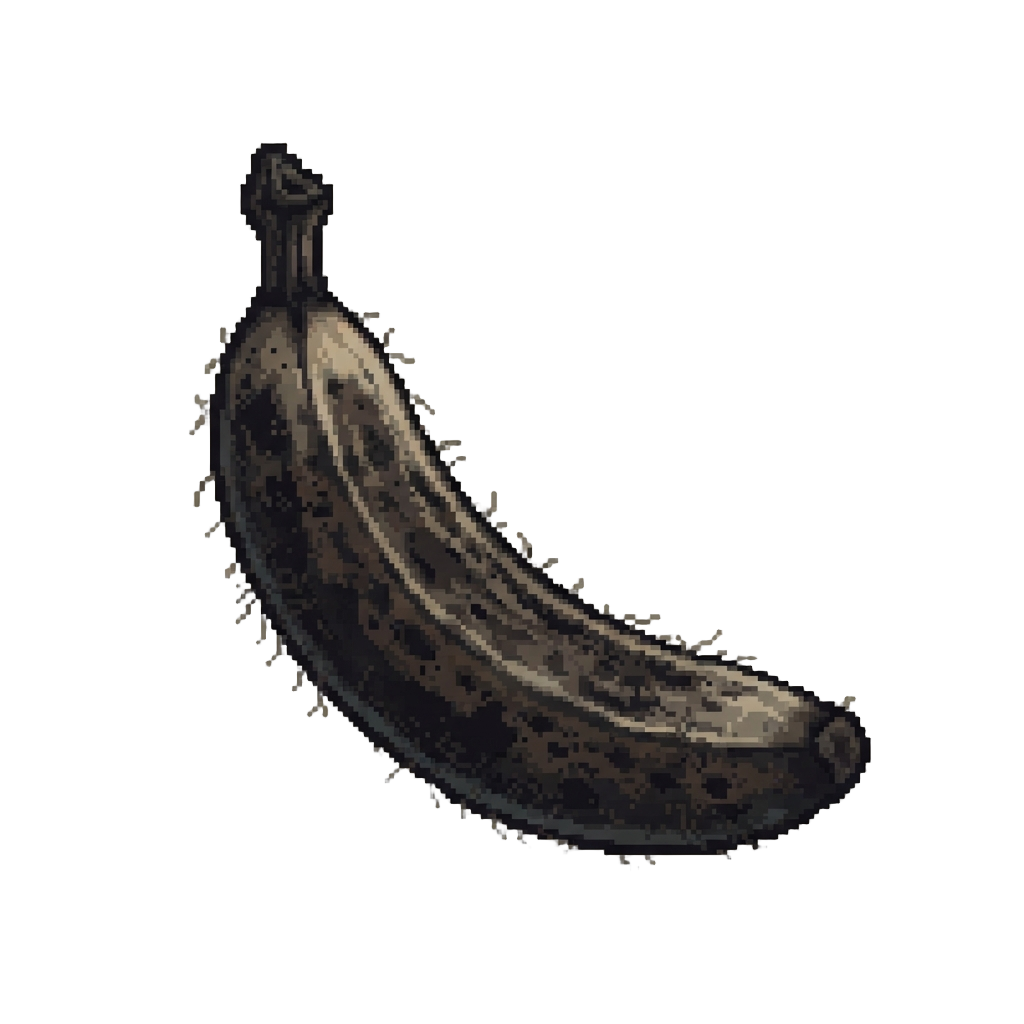 A Blackened Hairy Banana