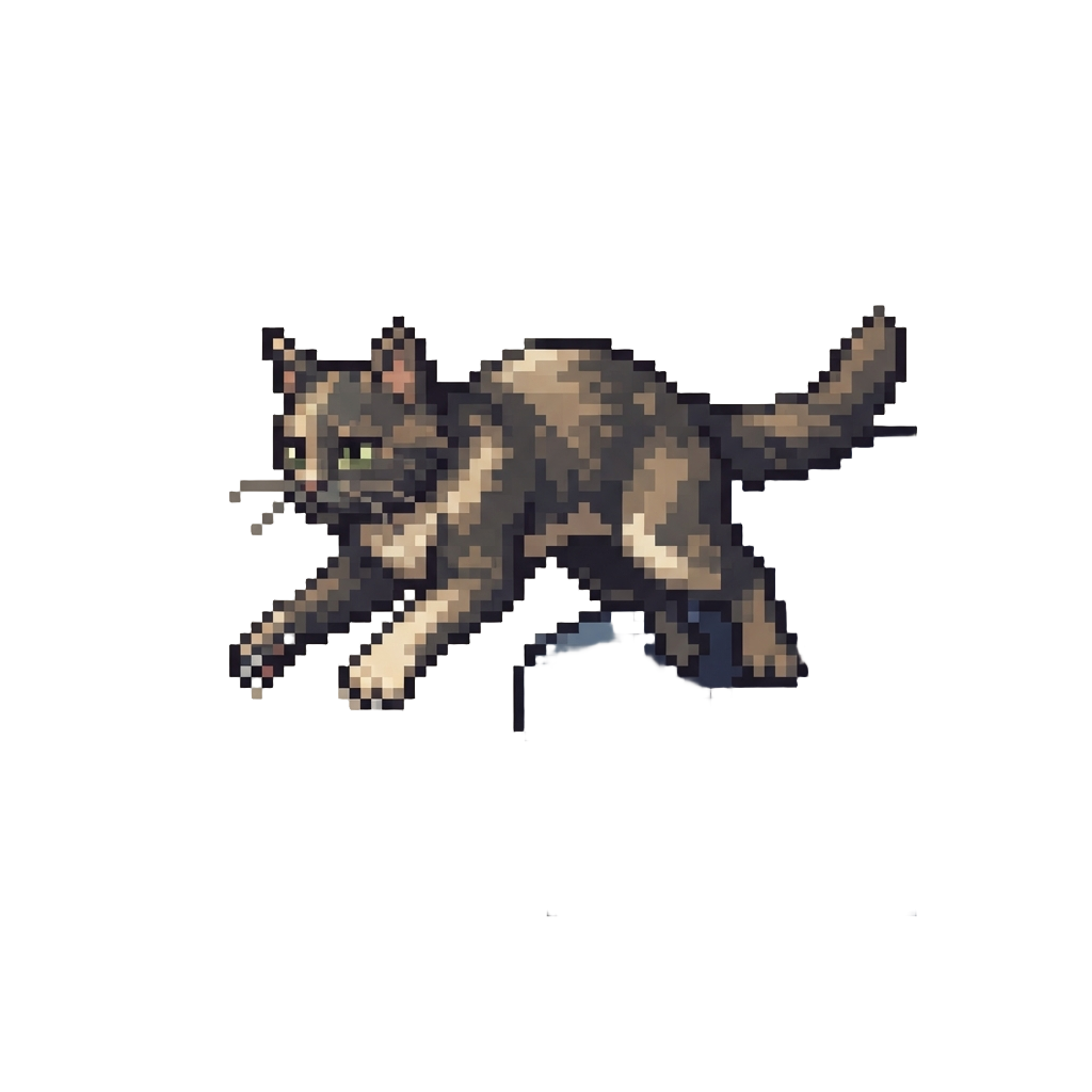 A Feisty Feral Alley Cat Pouncing From Behind the Couch