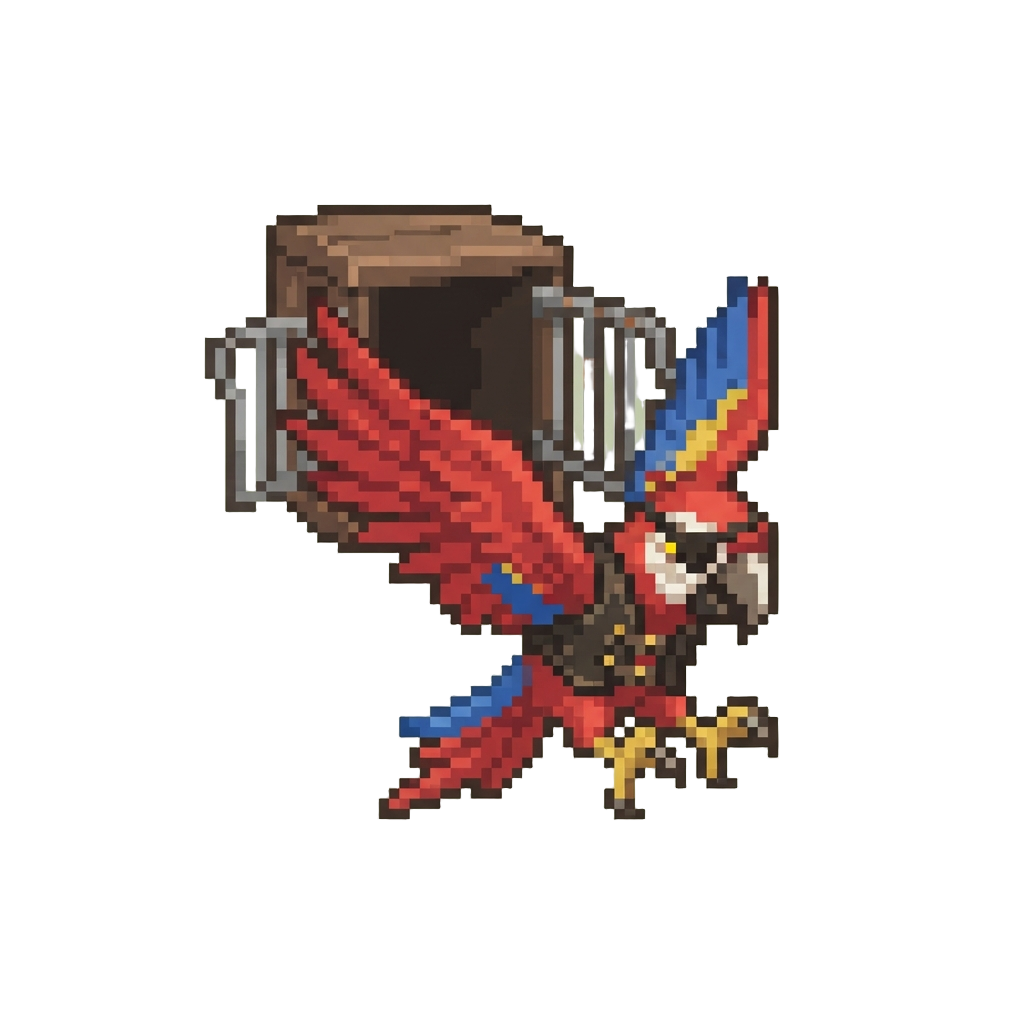 A Ferocious Rogue Parrot Swooping Down From Its Cage