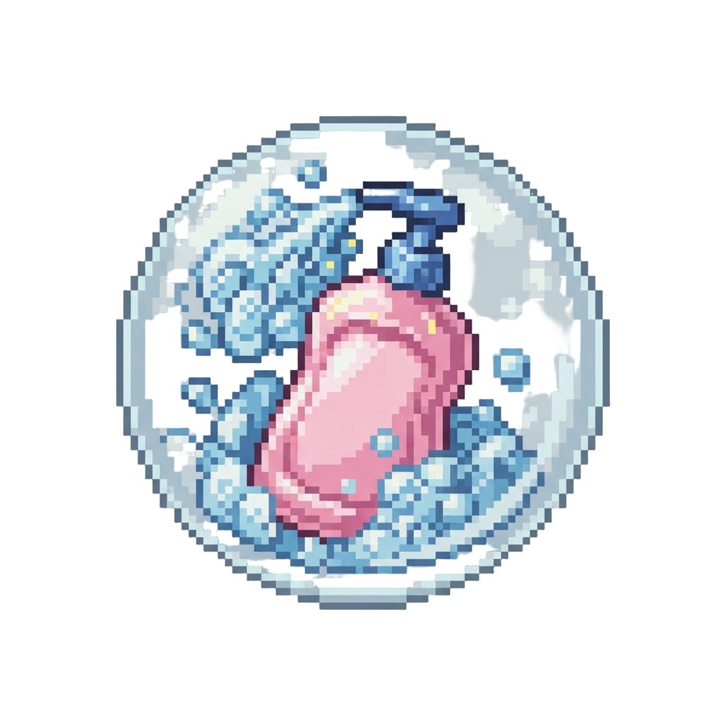 A Hyperactive Dish Soap Dispenser Filling the Room with a Giant Bubble Trap Enclosing @image1