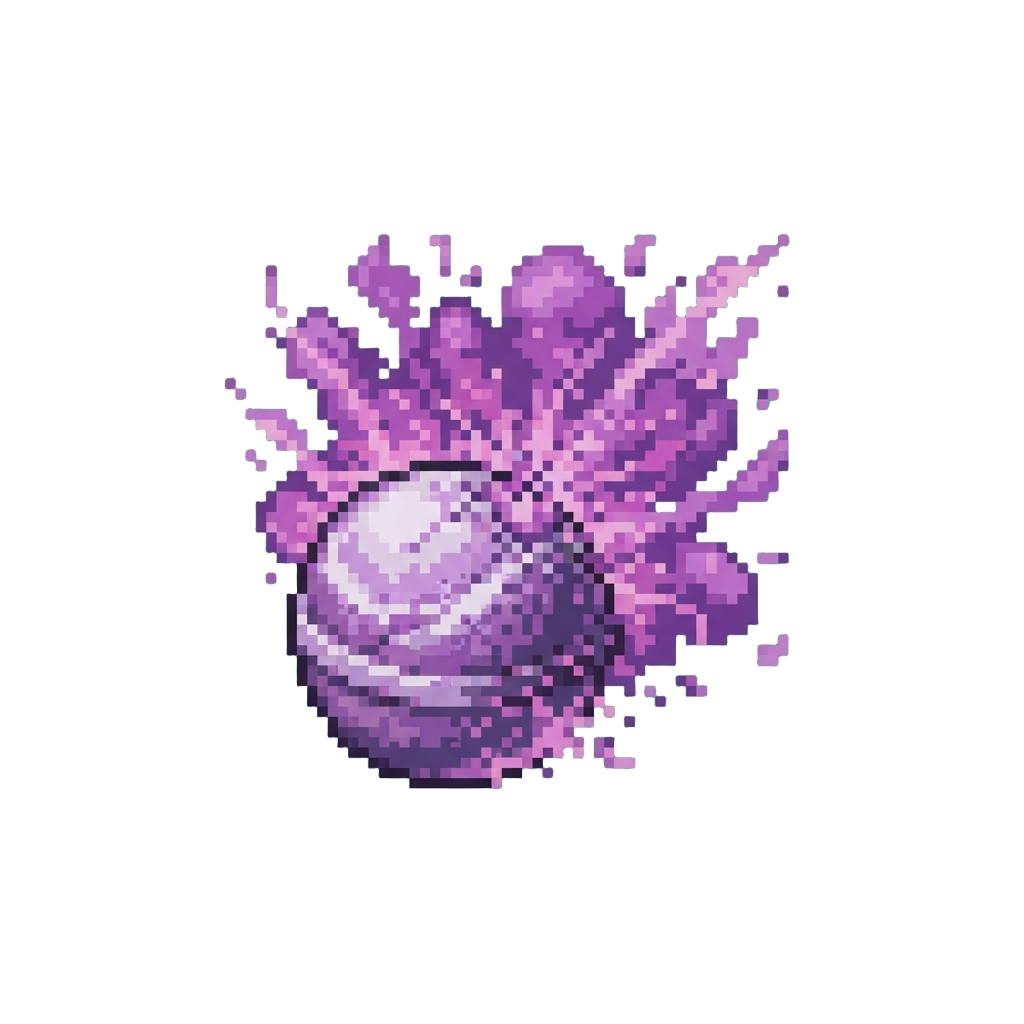 An Oversized Bath Bomb Dissolving Violently Into a Purple Vapor Explosion Under @image1