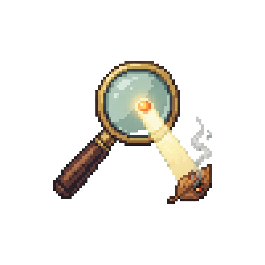 A Rogue Sunbeam Reflecting Through a Magnifying Glass to Singe @image1