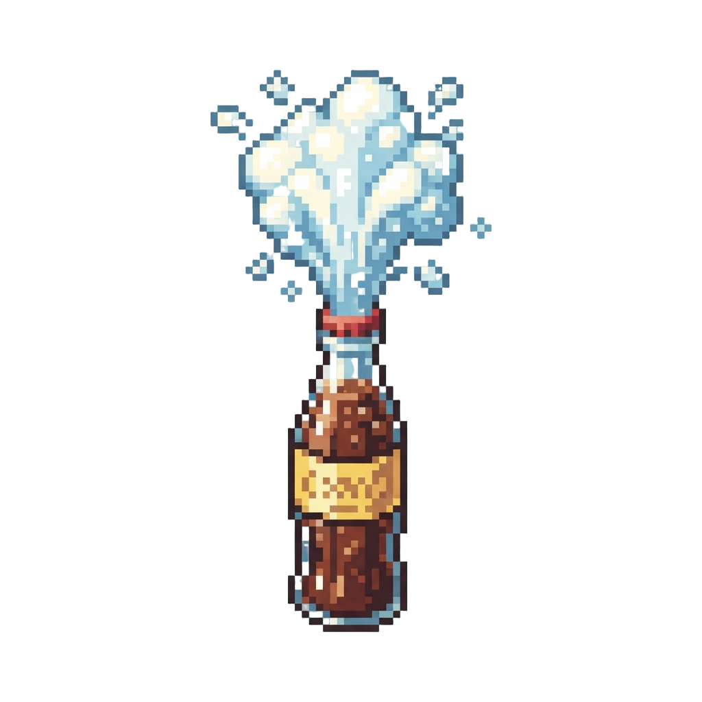 A Fizzy Soda Bottle Exploding in a Massive Foam Geyser Blasting @image1