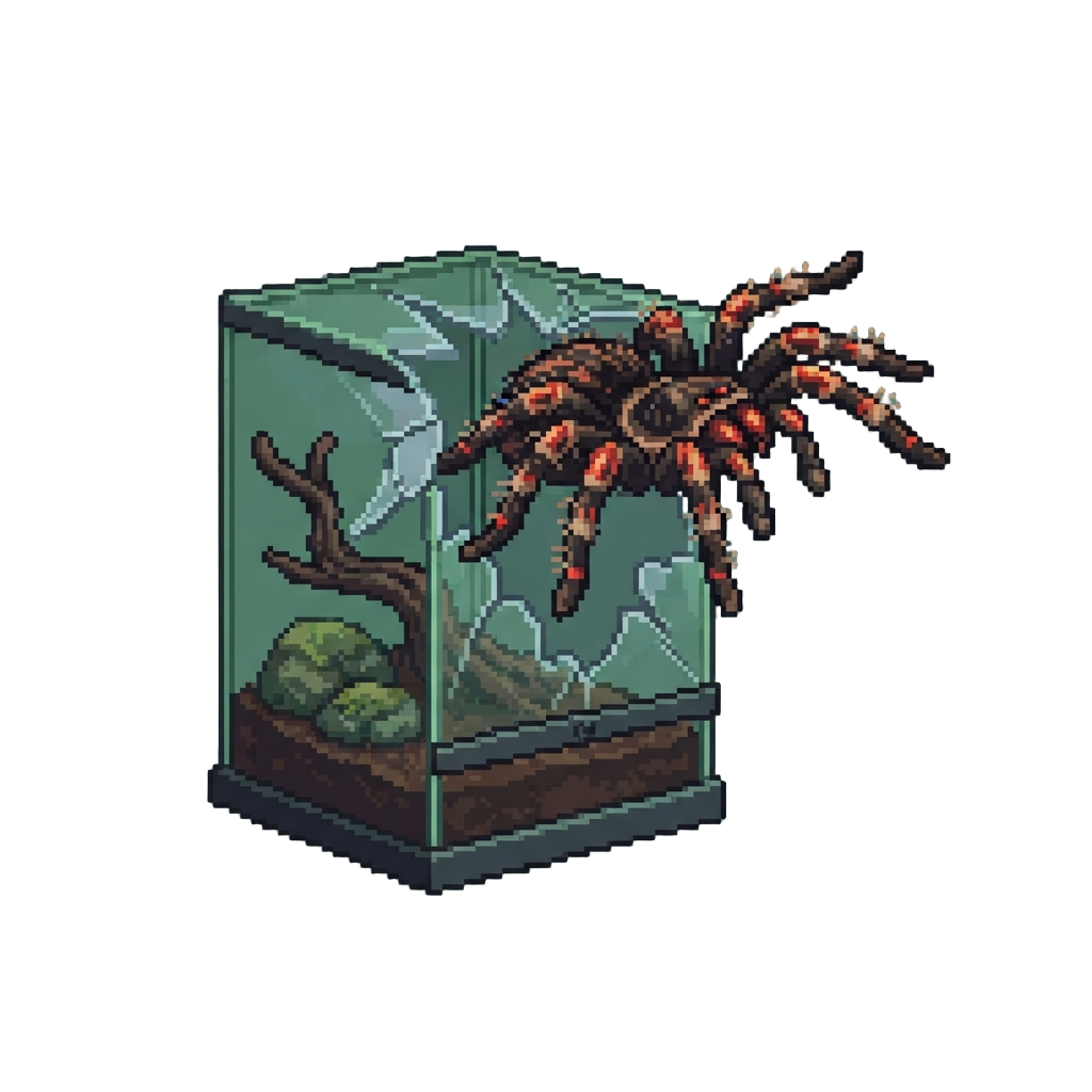 A Giant Mutant Tarantula Leaping From a Terrarium