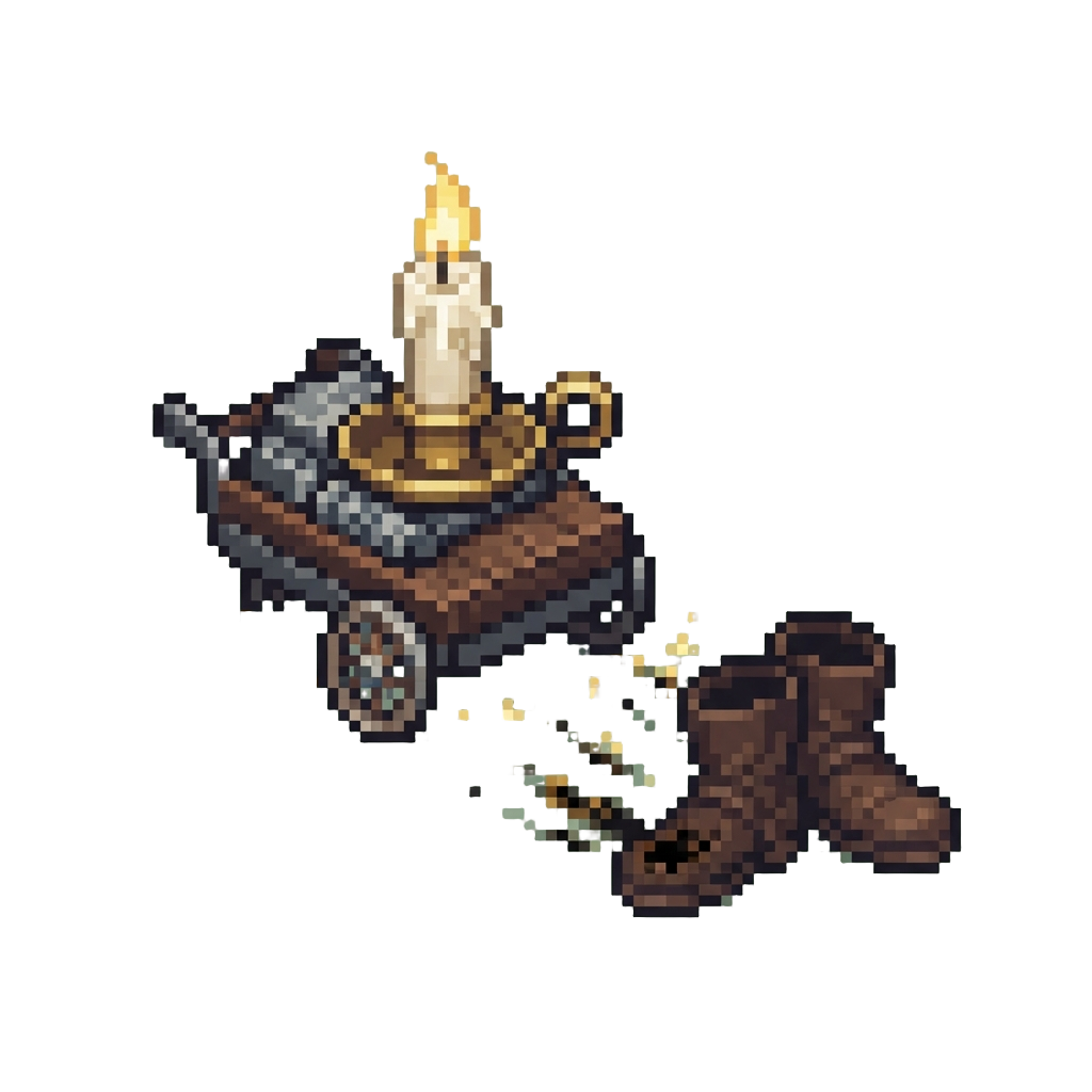 A Motorized Candle Cart Zooming by and Scorching @image1's Boots