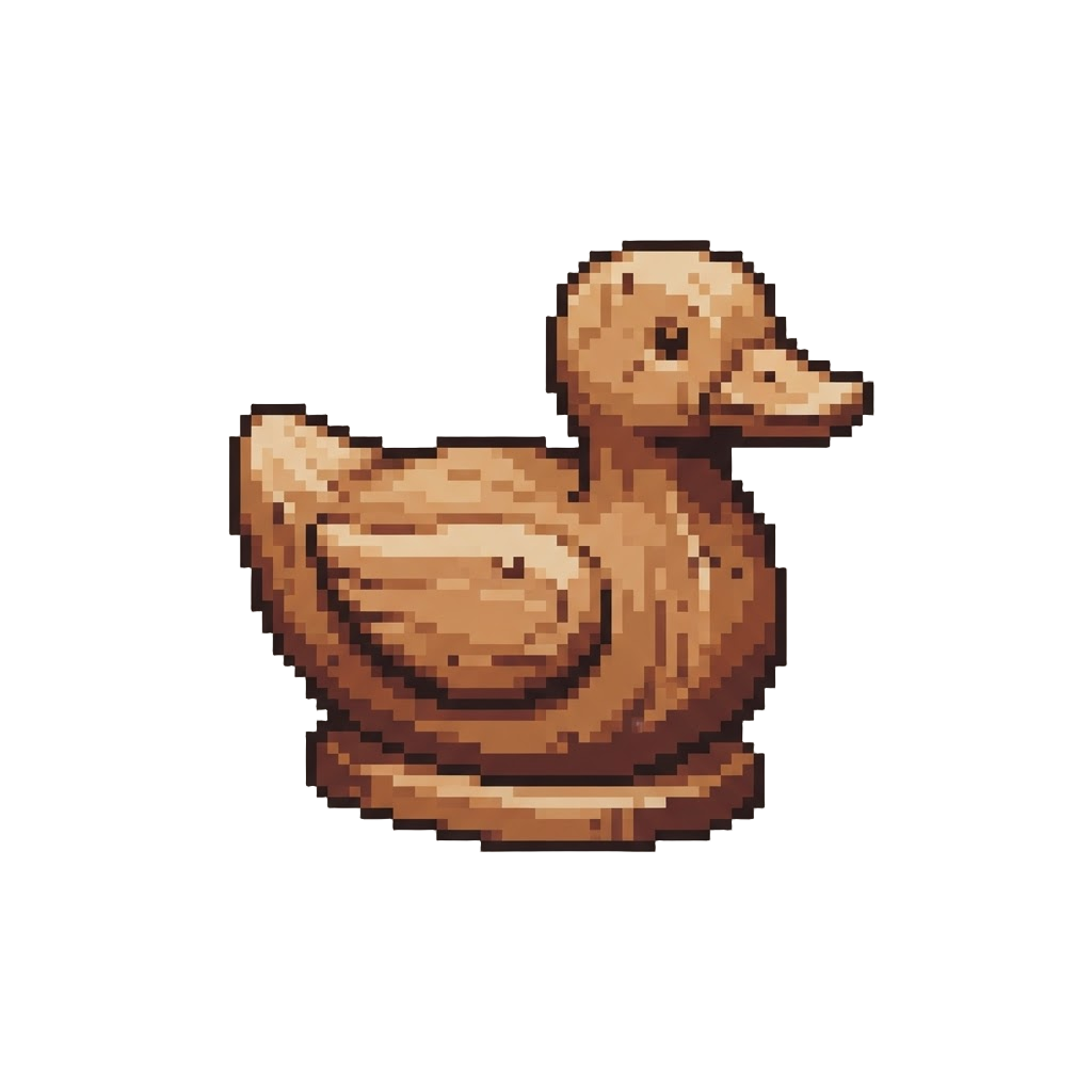 A Clunky Wooden Duck Figurine