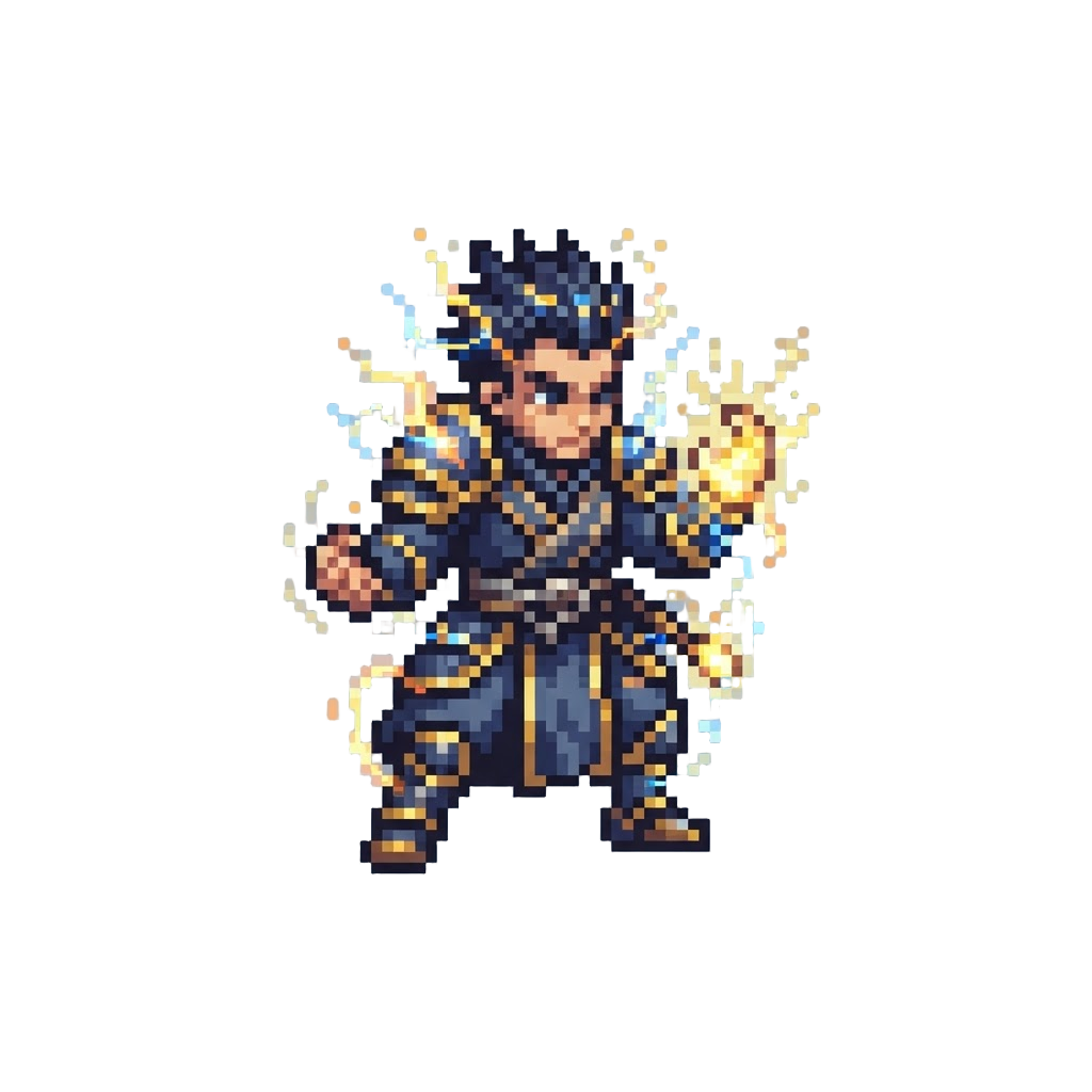 A Thunder Monk Charged with Sparks