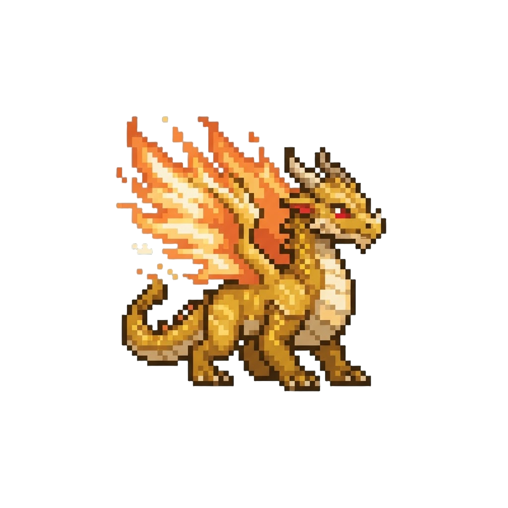 A Dragon Dragon-god with Blazing Wings