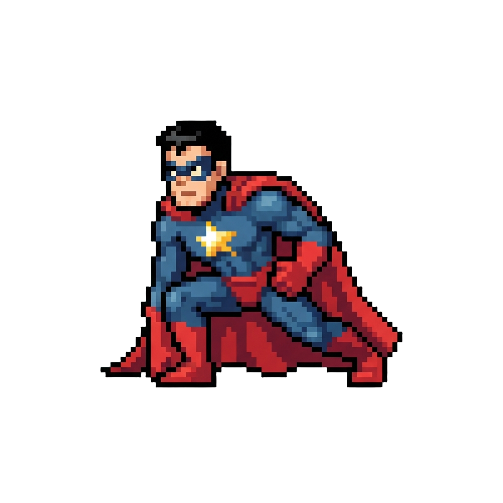 A Classic Superhero Landing Pose