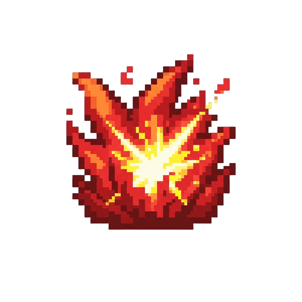 Erupting Crimson Flames and Blinding White Strobe Explosions