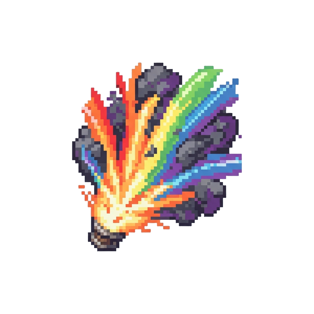 A Massive Eruption of Rainbow Laser Lights and Smoke Bombs