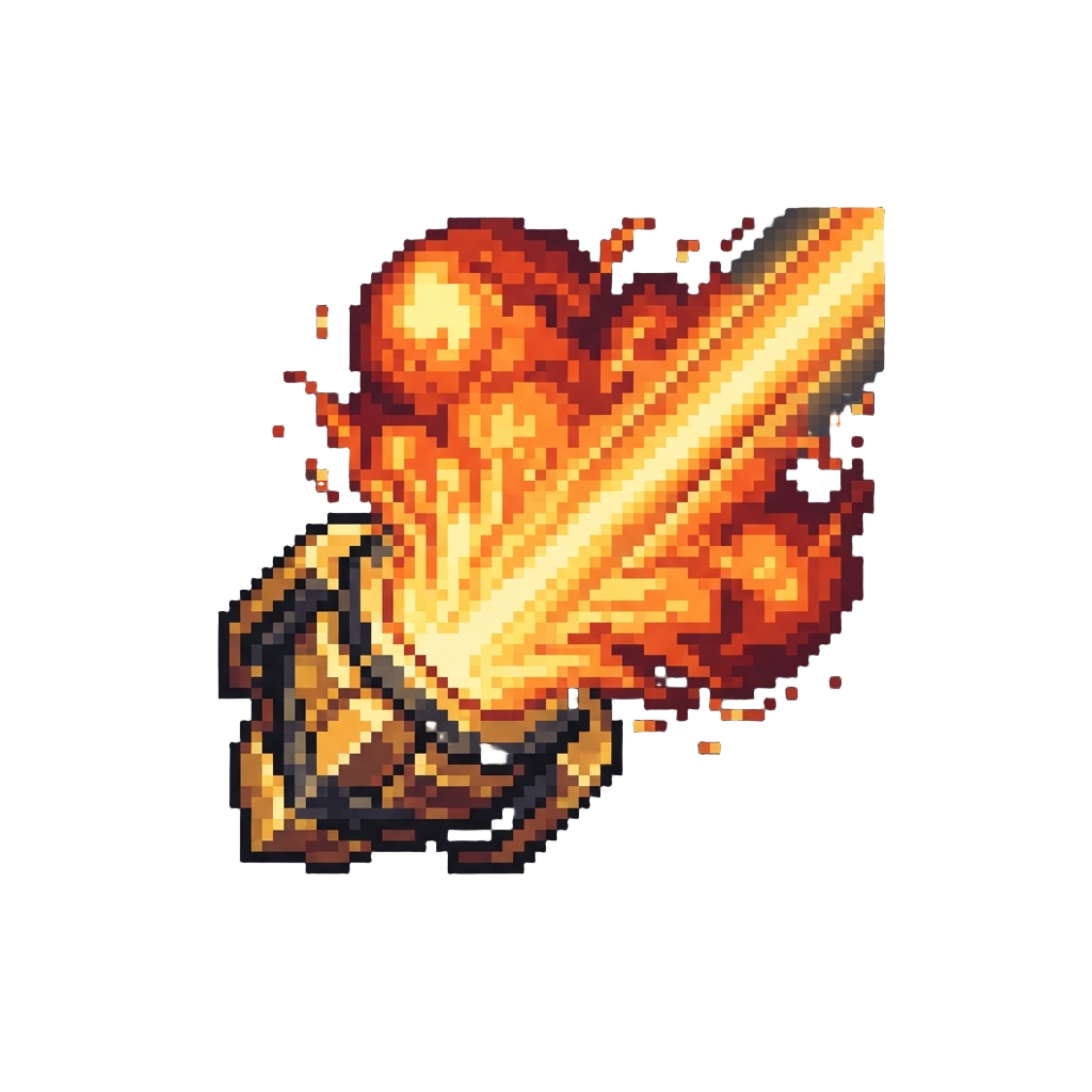 Erupting Golden Laser Beams and Giant Fireballs