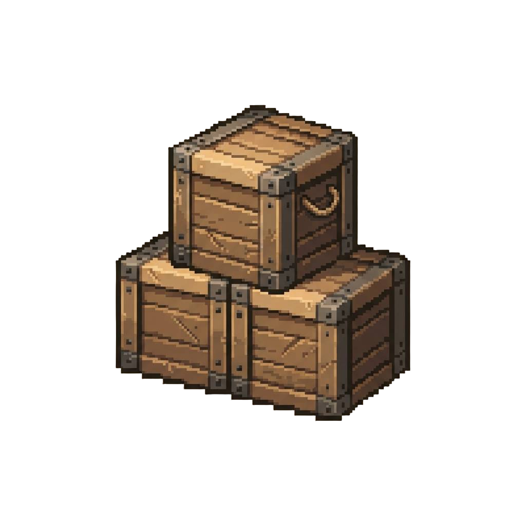 A Stack of Wooden Cargo Crates