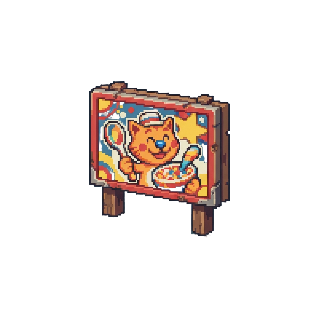 A Colorful Cereal Mascot Billboard