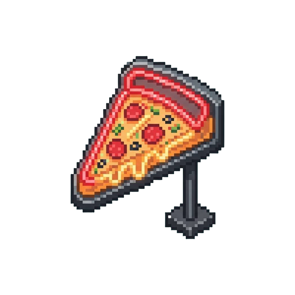 A Neon Pizza Slice Sign