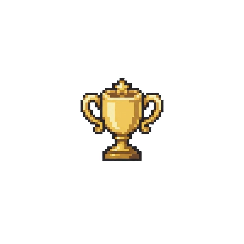 A Tiny Golden Trophy Popping Up
