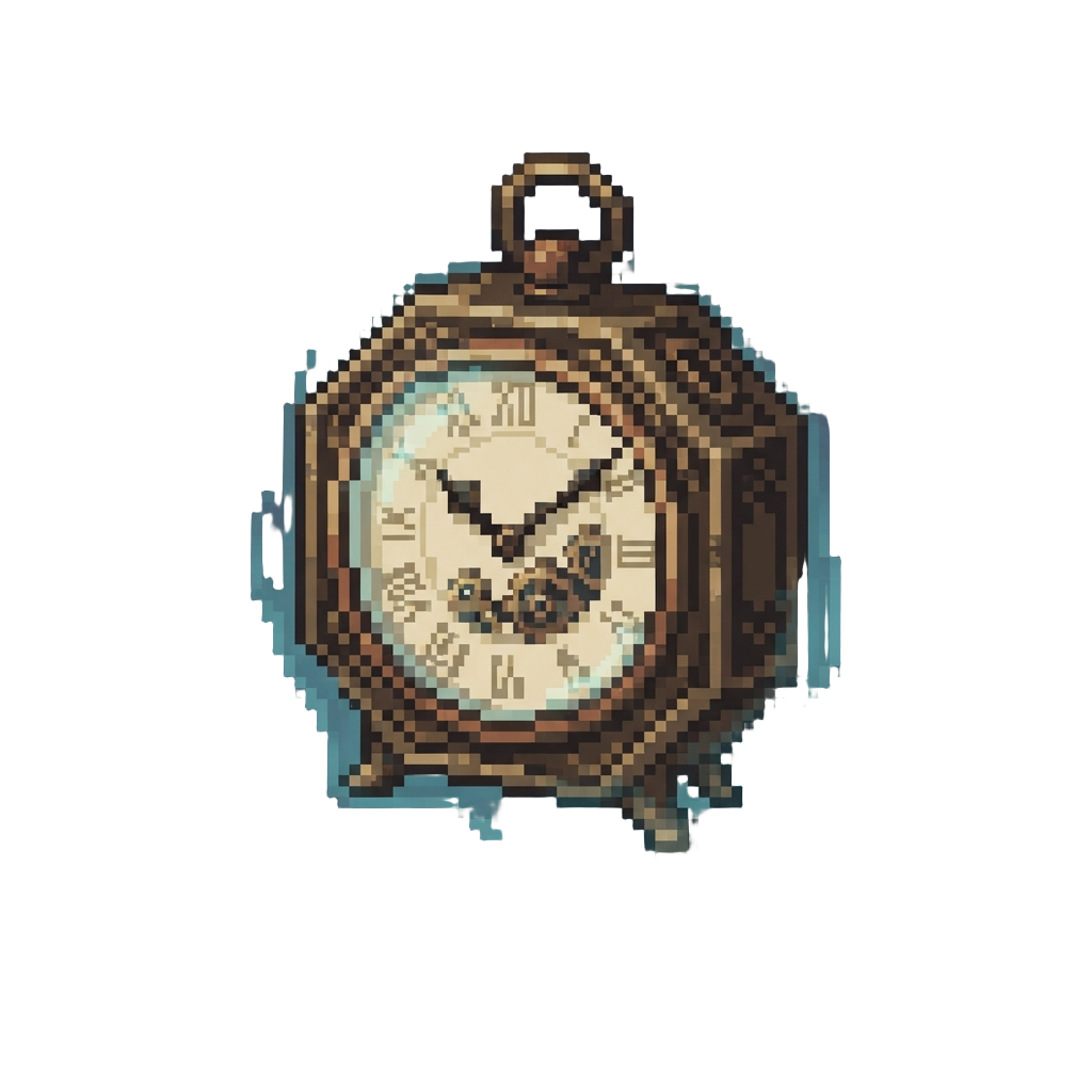 A Floating Ghostly Ancient Clock