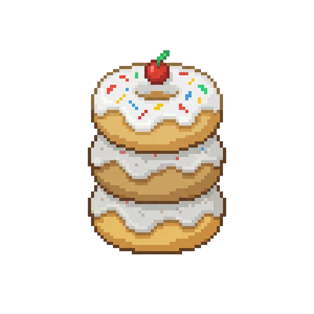 A Tower of Cream-covered Doughnuts